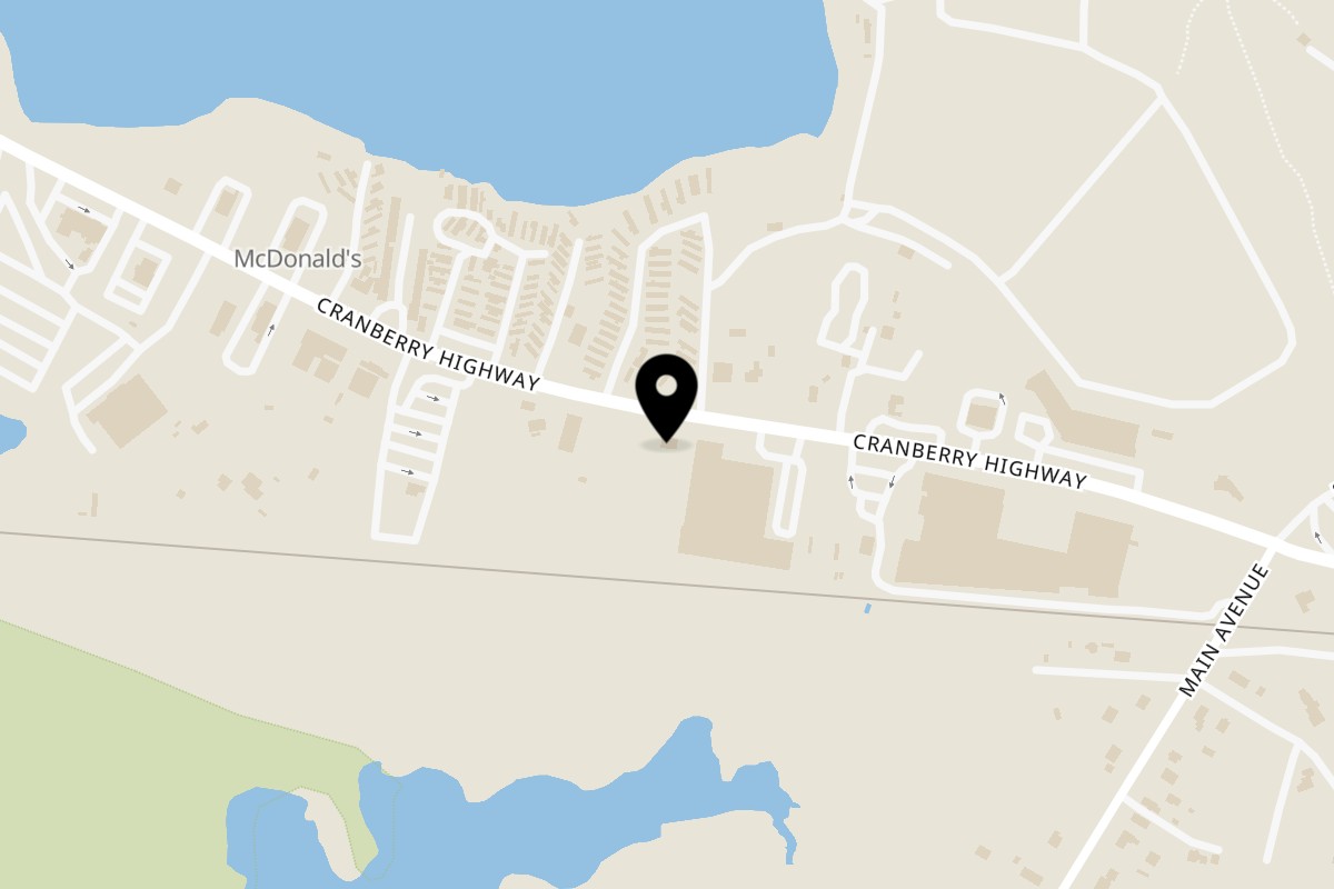 Map showing the location of Krua Thai East Wareham on 3043 Cranberry Hwy in East Wareham